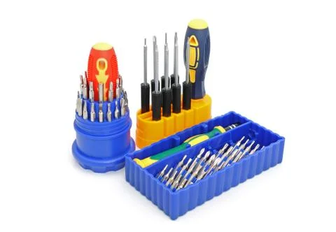 Three sets of screw-drivers Stock Photos
