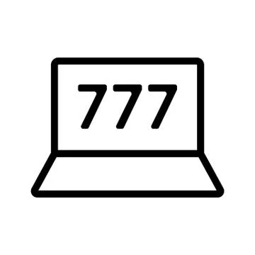 Three sevens icon vector. Isolated contour symbol illustration Stock Illustration
