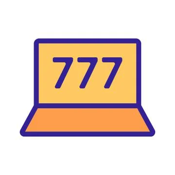 Three sevens icon vector. Isolated contour symbol illustration Stock Illustration