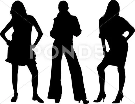 Three sexy girls vectors Stock Illustration