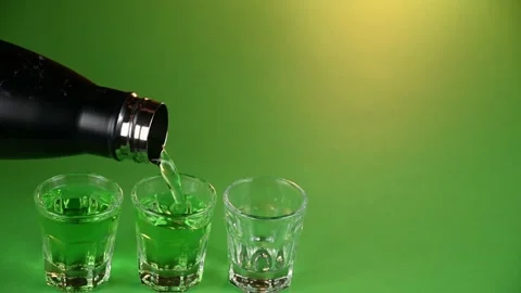 Three sharock shots being poured for st patricks day celebrations Stock Footage 232623834