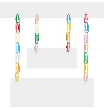 Three sheets of paper clips Stock Illustration