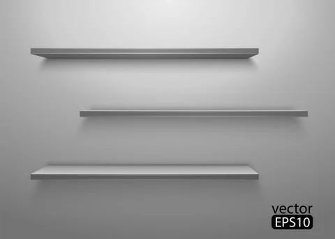 Three shelves on the wall Stock Illustration