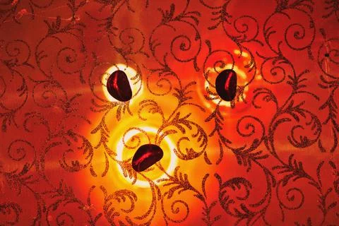 Three Shining Ruby red stones 库存照片