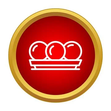 Three shiny balls resting on a tray icon Illustrazione stock