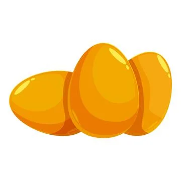 Three shiny golden eggs forming a small group Stock Illustration