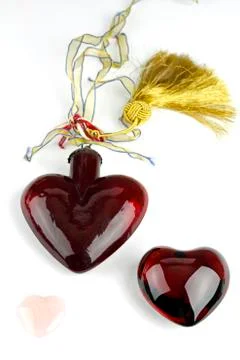 Three shiny hearts Stock Photos