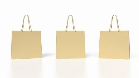 The Three shopping bag on white Background 3d rendering. イラスト素材