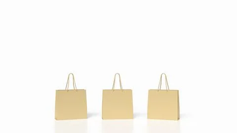 The Three shopping bag on white Background 3d rendering. Illustrazione stock