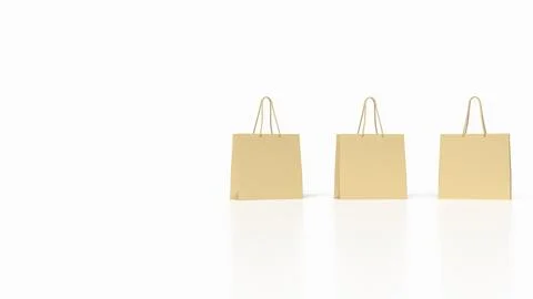 The Three shopping bag on white Background 3d rendering. イラスト素材