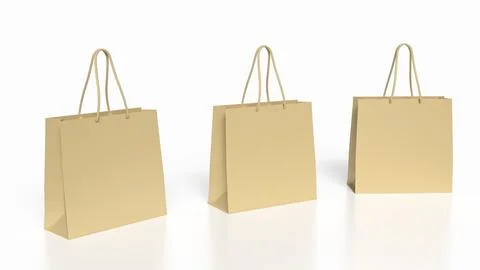 The Three shopping bag on white Background 3d rendering. イラスト素材