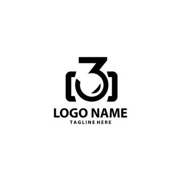 Three shot logo design vector Illustrazione stock