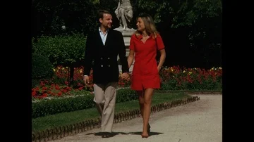 Three shots of a young, beautiful couple in Paris, 1970 Stock Footage 85828419