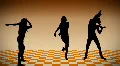 Three Silhouette Dancer HD Footage