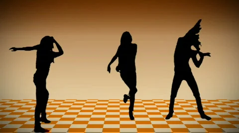 Three Silhouette Dancer Video stock 559937