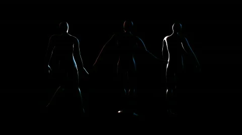 Three silhouettes dancing Video stock 86120
