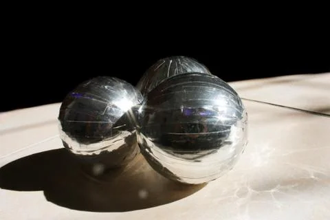 Three silver balls Stock Photos