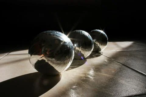 Three silver balls Stock Photos