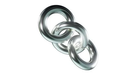 Three silver circles are connected to each other Stock Illustration