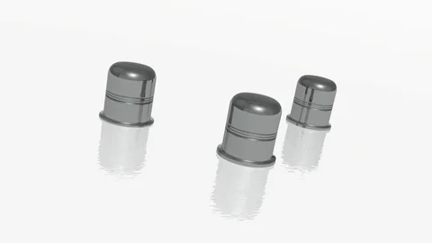Three silver thimbles Stock Footage 106634988