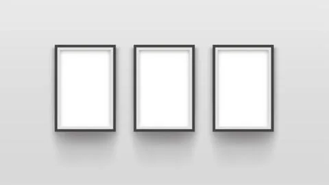 Three simple frames on grey Illustrazione stock
