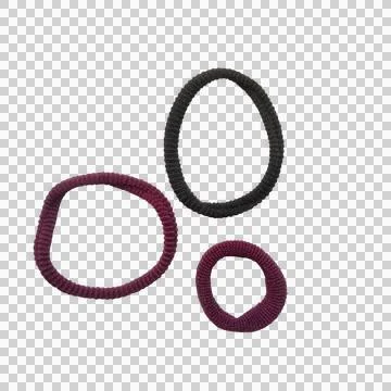 Three simple hand drawn circles in black and purple colors Stock Photos