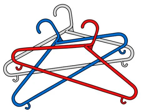 Three simple plastic coathangers Stock Illustration