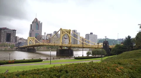 Three Sisters Bridges Pan Stock Footage 55682380