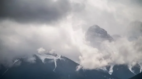 Three Sisters in the Clouds Stock Footage 88185397