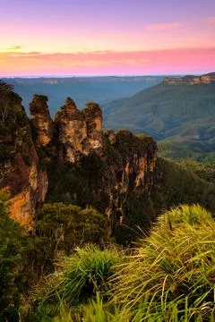 Three Sisters, Echo Point, Blue Mountains, Katoomba, Australia. Stock Photos