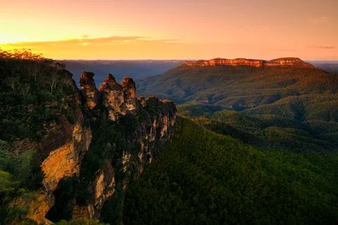 Three Sisters, Echo Point, Blue Mountains, Katoomba, Australia. Stock Photos