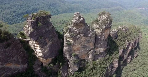Three Sisters Echo Point at Katoomba. Stock Footage 60966001