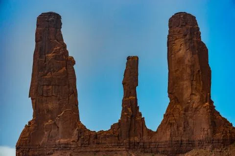 Three Sisters Monument Valley Stock Photos