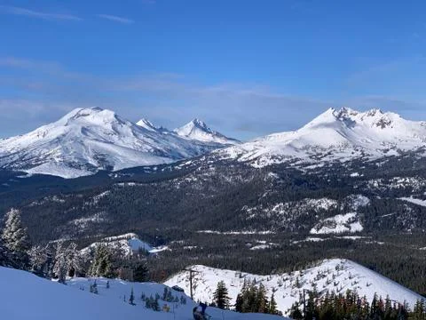 Three Sisters Oregon winter Stock Photos