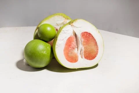 Three sizes of Pomelo or shaddock Fruit, Bali lemon Stock Photos