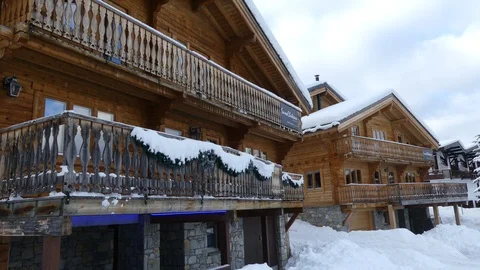 THREE SKI LODGE SWEEP Stock Footage 121484870