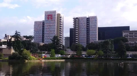 Three skyscrapers under construction Video stock 63078371