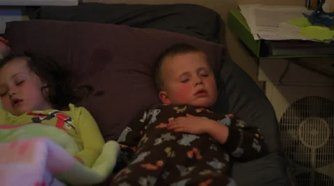 Three Sleeping Kids Video stock 37759886