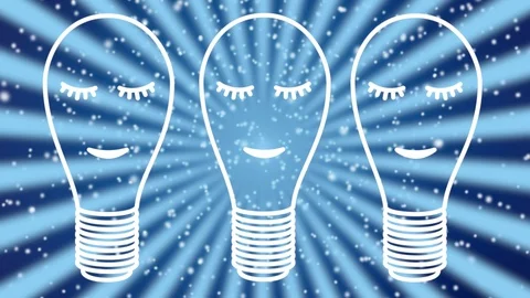 Three sleeping lamps on a blue background. Stock Footage 104629770