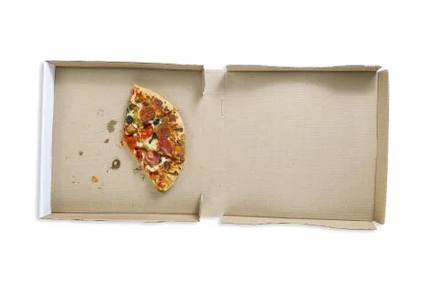Three slice of pizza in pizza box Stock Photos