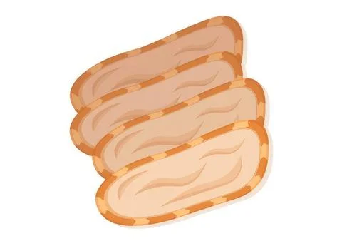 Three slices of bacon on a white background Stock-Illustration