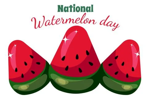 Three slices of watermelon Stock Illustration