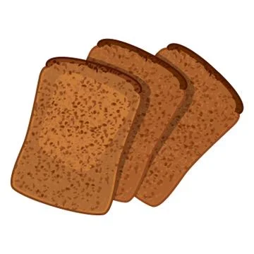 Three slices of wheat bread realistic style isolated illustration Stock Illustration