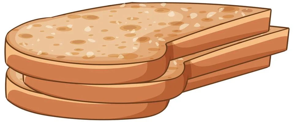 Three Slices of White Bread in Flat Vector Style Stockillustratie
