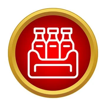 Three small bottles in holder icon Stock Illustration