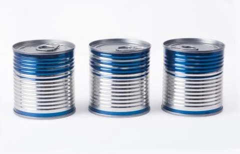 Three small cans Stock Photos