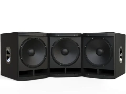 Three small subwoofer speakers Stock Illustration
