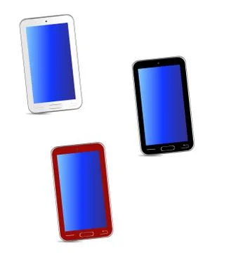 Three smartphones Stock Illustration