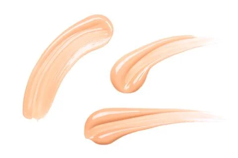 Three smears of foundation Foto stock