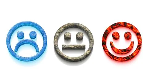 Three smileys with different textures Stock Illustration